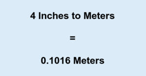 4 inches in meters