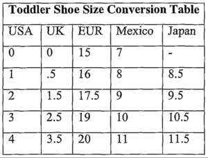 Shoe Size Mexico to US